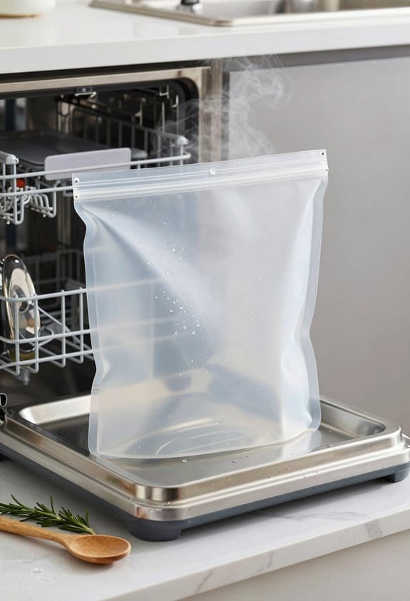 dishwasher cleans silicone bags