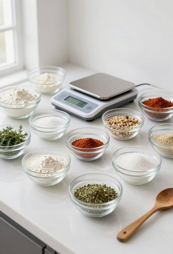 pre weigh ingredients for efficiency